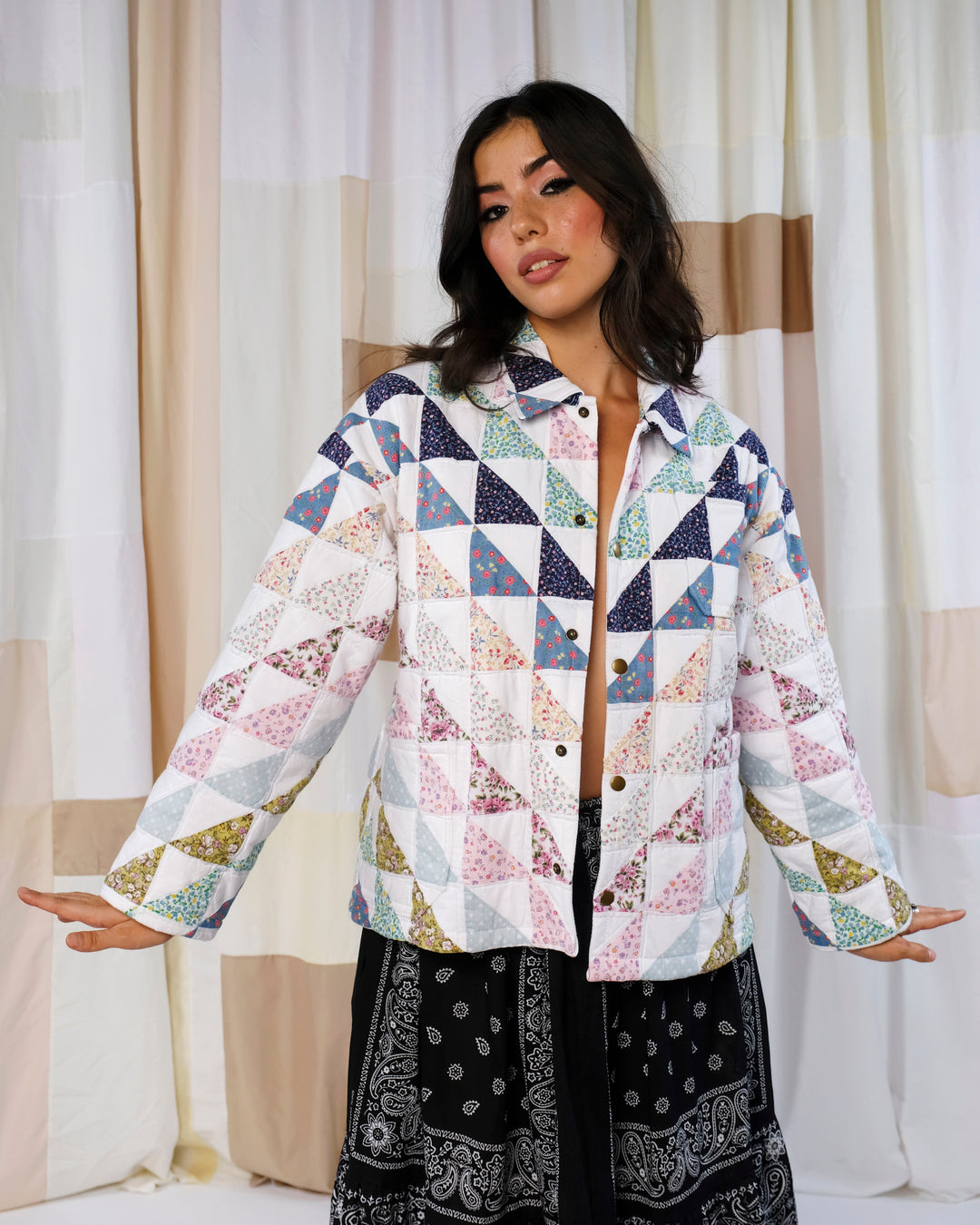 Flower Basket Quilt Chore Coat