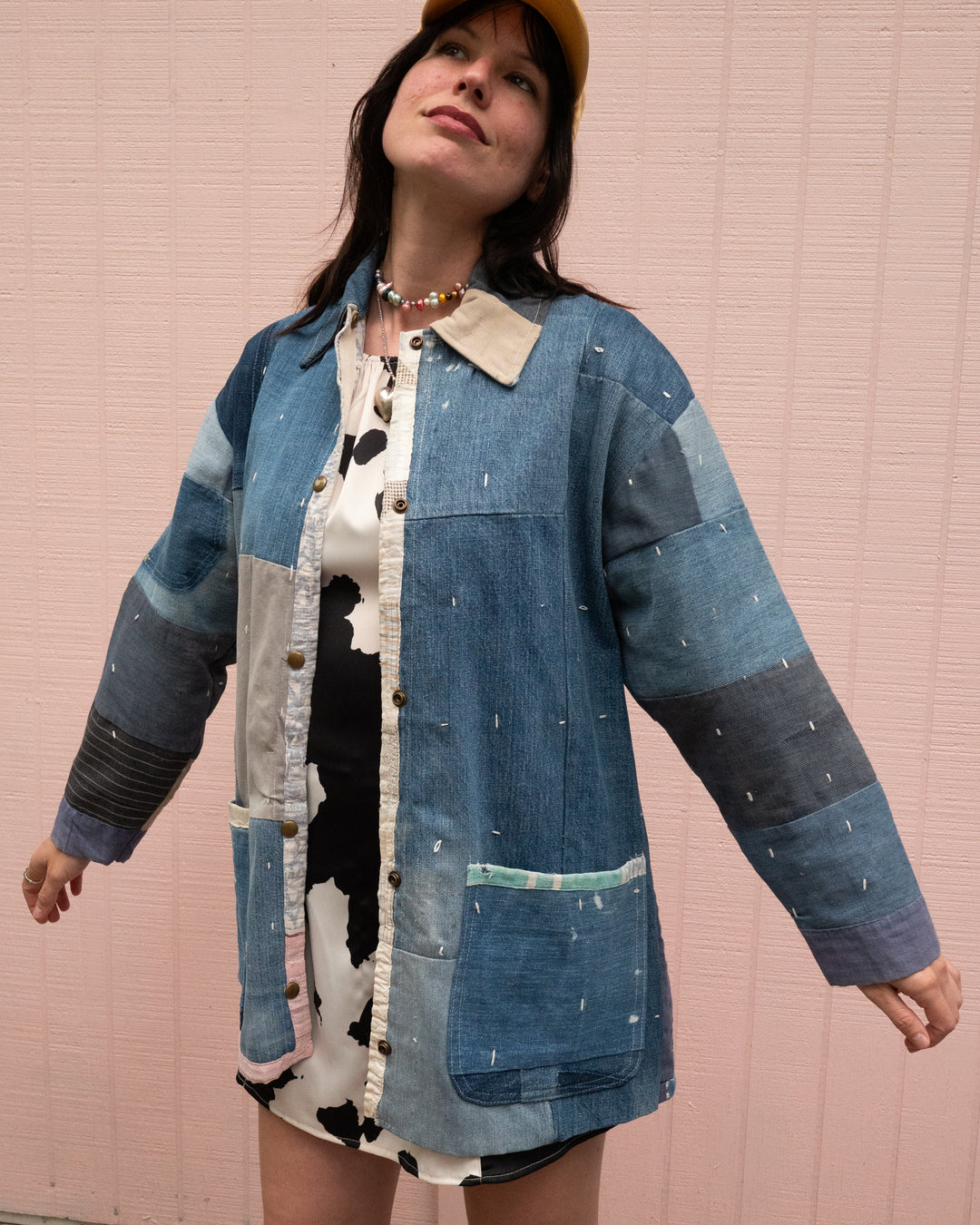 Denim Patchwork Quilt Chore Coat