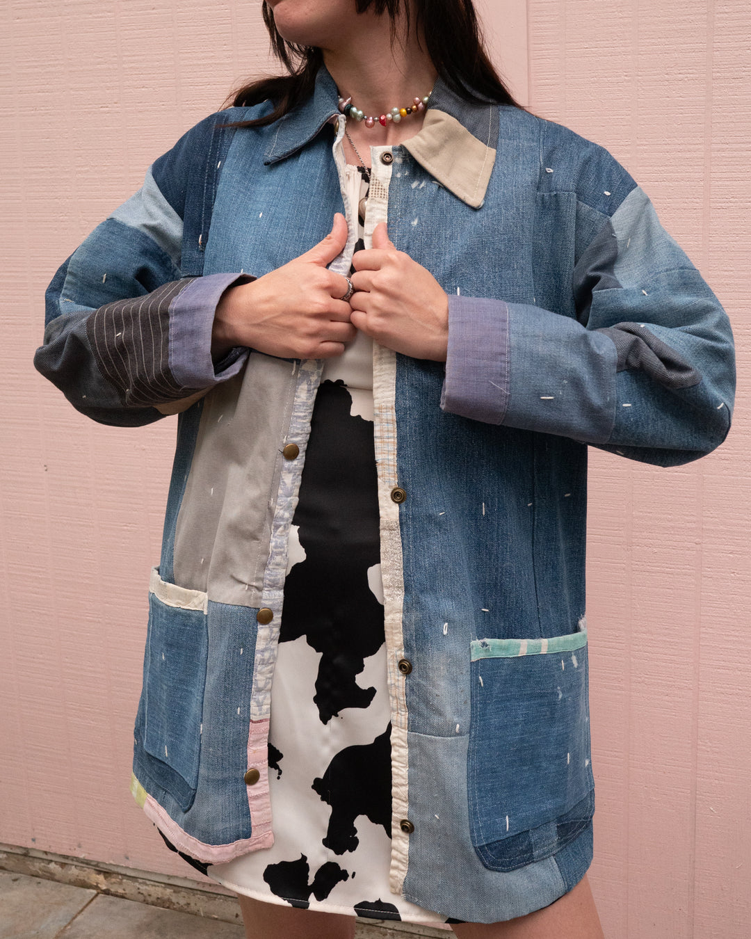 Denim Patchwork Quilt Chore Coat