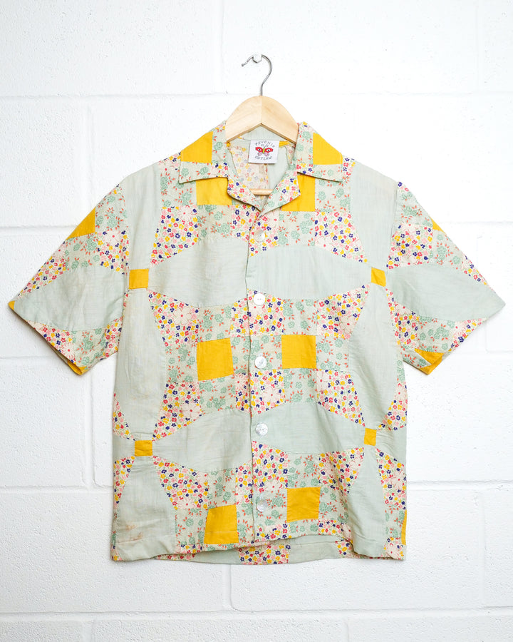 Calico Quilt Camp Shirt, M