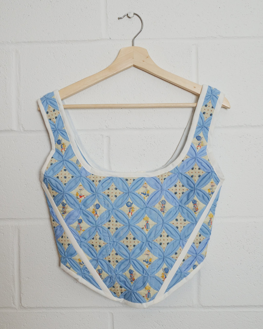 Blue Doll Quilt Corset, S