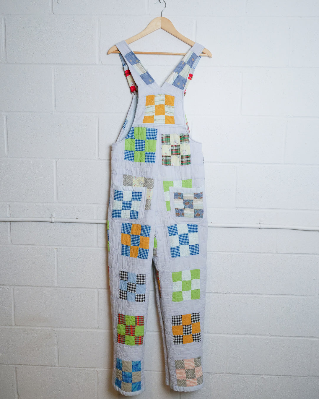 Nine Patch Quilt Overalls, S