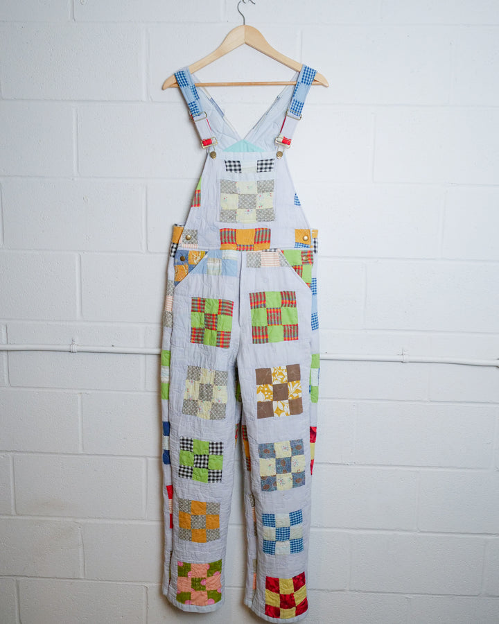 Nine Patch Quilt Overalls, S