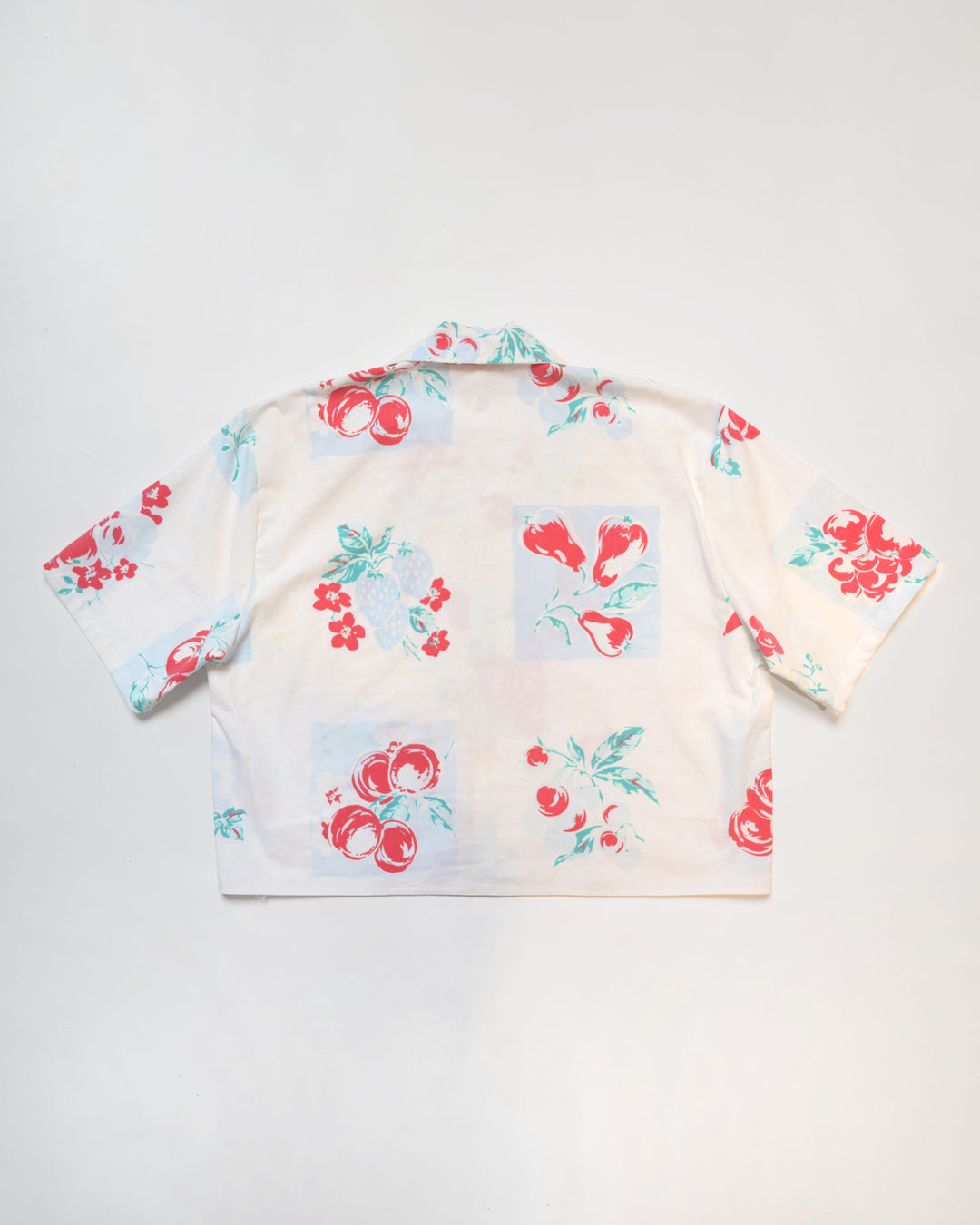 Cherry Blossom Cropped Camp Shirt, L