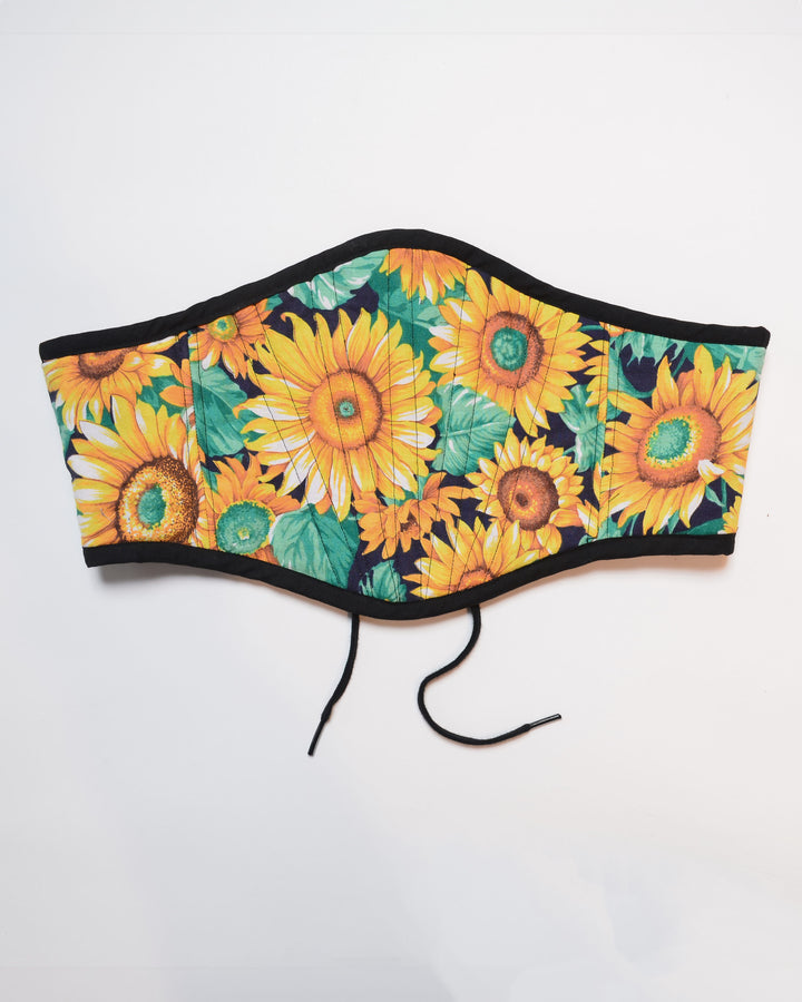 Moo Cow Reversible Sunflower Corset Belt, M/L