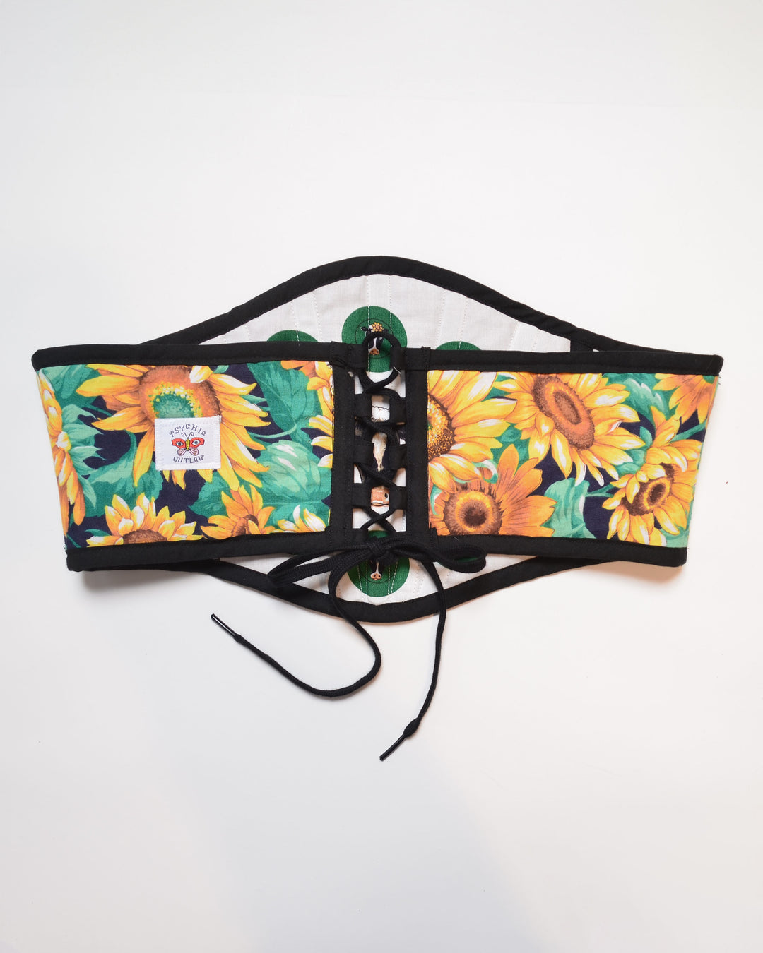 Moo Cow Reversible Sunflower Corset Belt, M/L