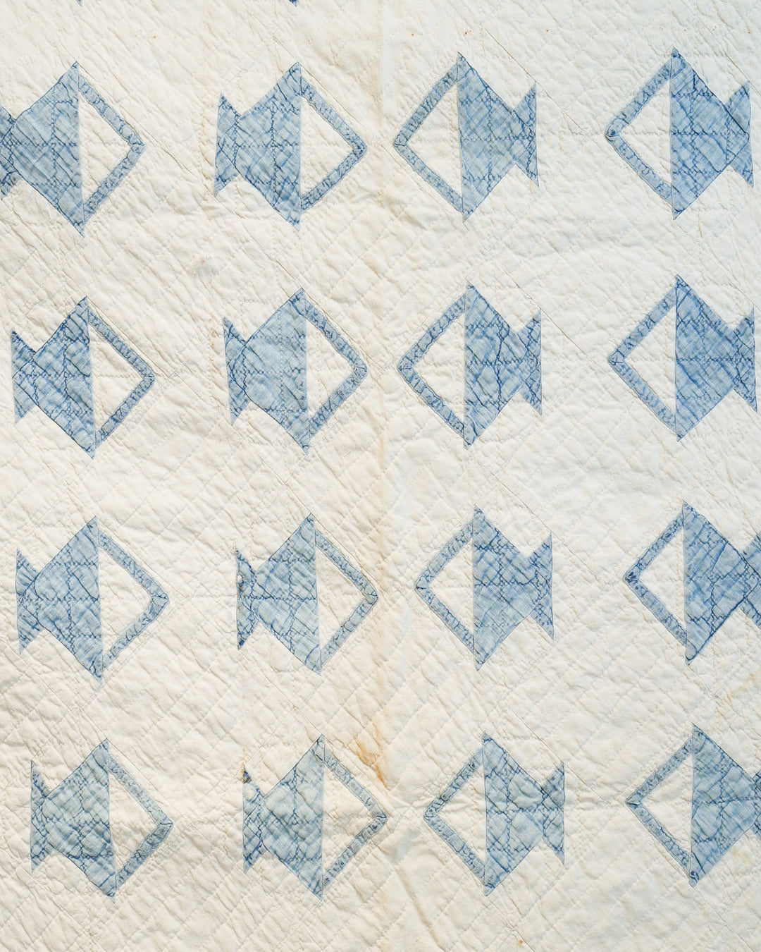 Blue and White Basket Quilt Chore Coat