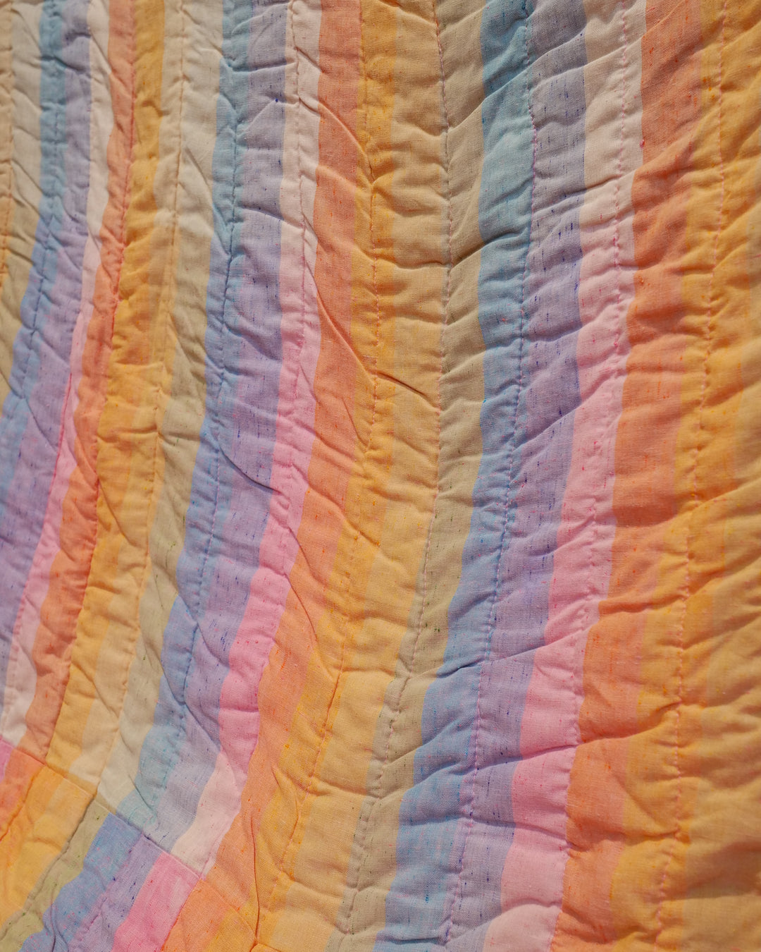 Rainbow Stripe Quilt Chore Coat