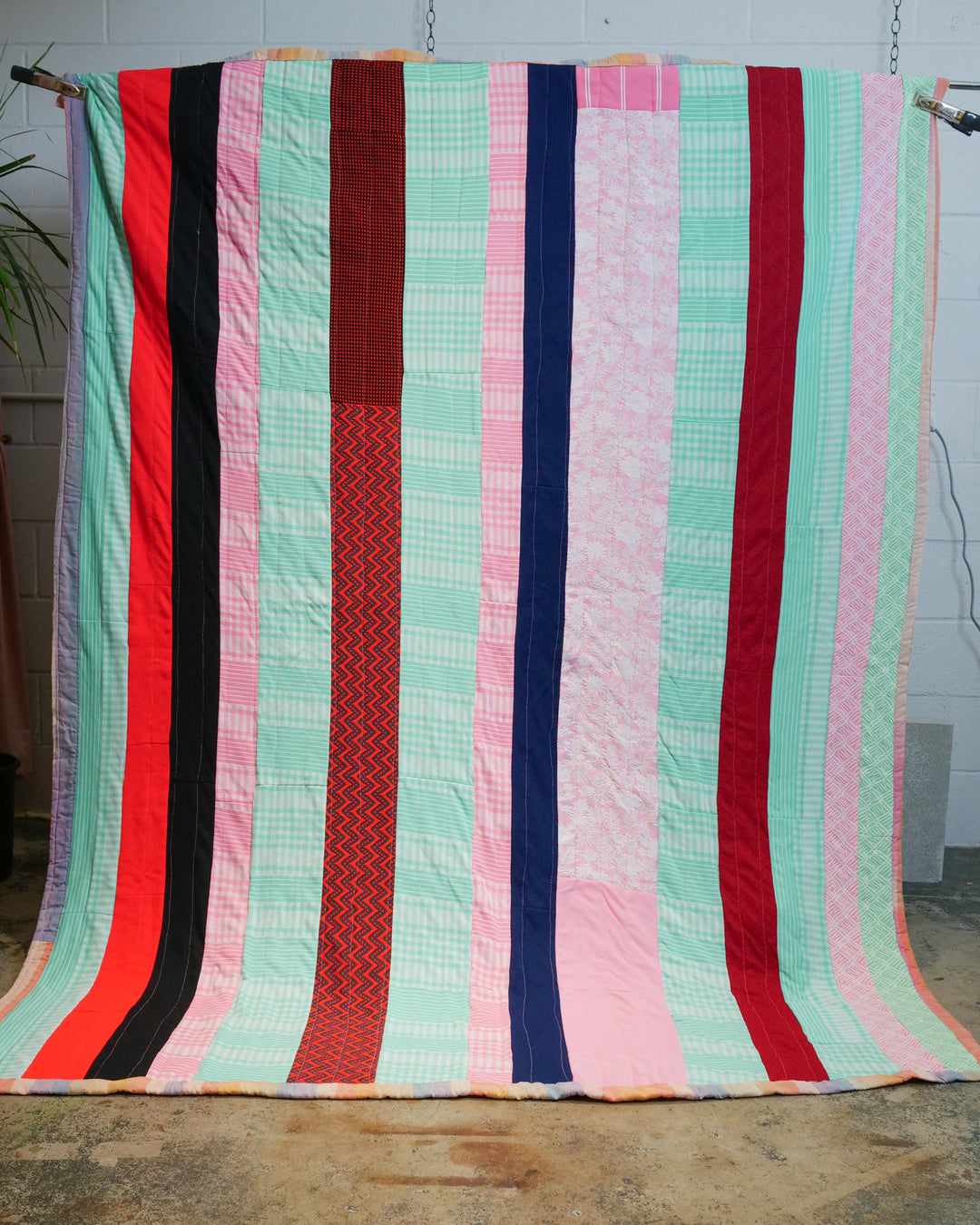 Rainbow Stripe Quilt Overalls