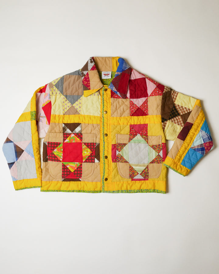 Happy Yellow Quilt Coat, XS