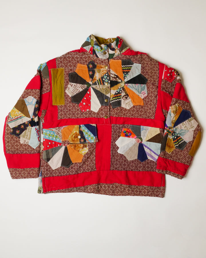 Dresden Plate Quilt Half Snap Pullover, S/M