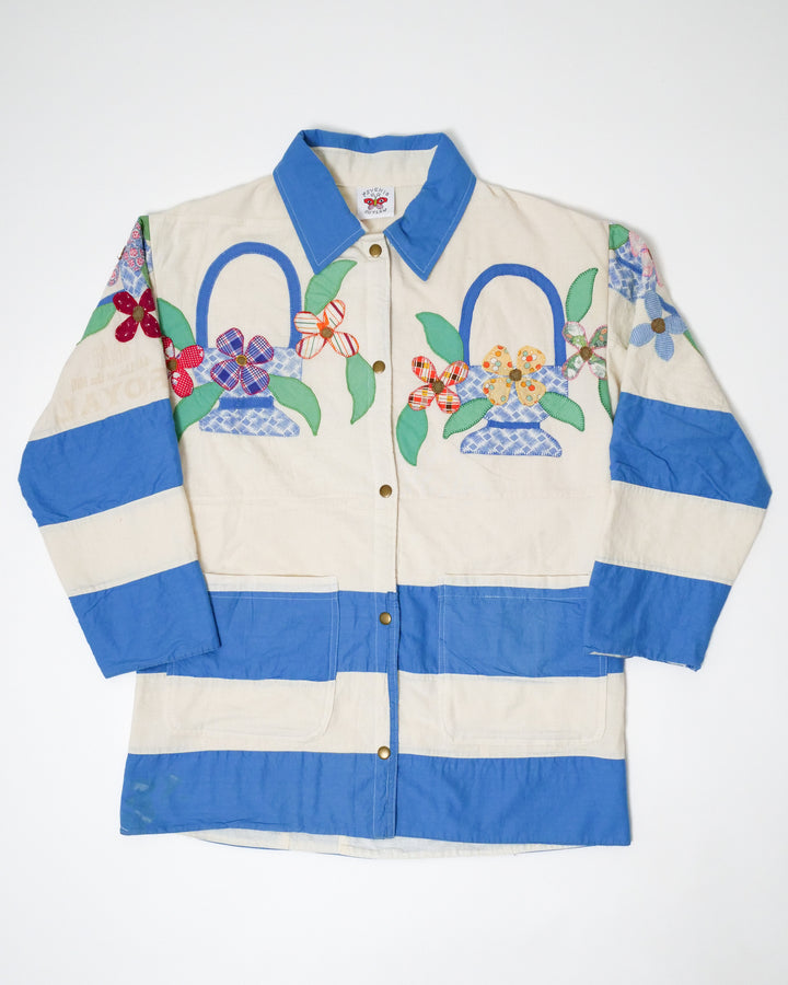 Flower Basket Applique Chore Coat, S/M