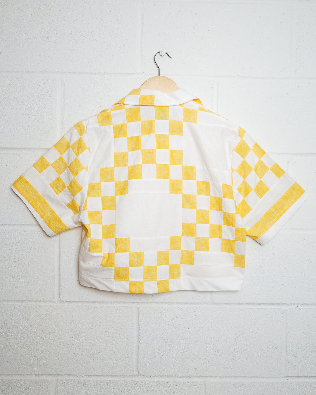 Sunshine Cropped Quilt Camp Shirt, L